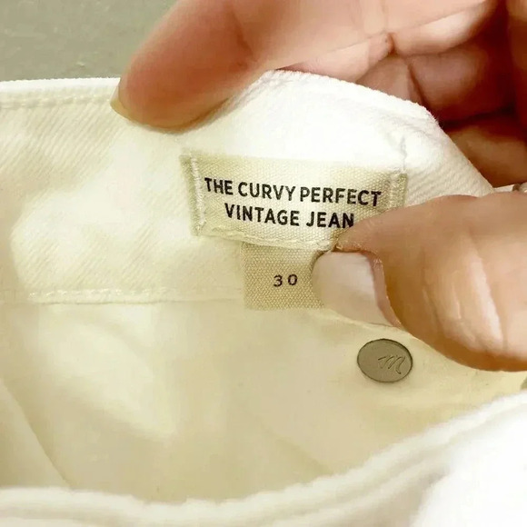 Madewell Womens Jeans The Curvy Perfect Vintage Tapered Denim White Size 30 - Picture 7 of 9